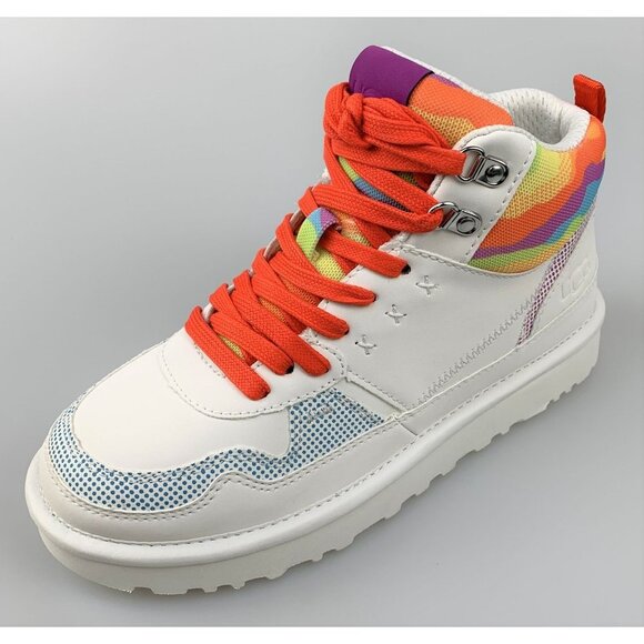 NIB UGG Highland Hi Cali Collage Shoes In White Size 8.5 - Picture 2 of 12